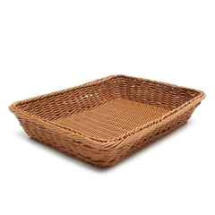 Best Seller Vietnam Hand Woven Natural Rattan Bread Basket Rectangular Baguette Display Tray for Bakery