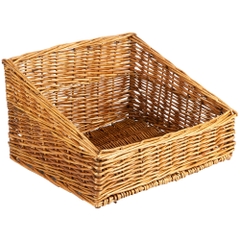 Wholesales Low Price Rattan Sloped Rectangular Hollow Out Bread Display Basket French baguette model