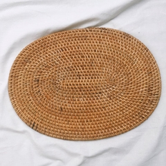 Vietnamese Oval Hand Woven Non-Slip Rattan Placemat with Heat Resistant function