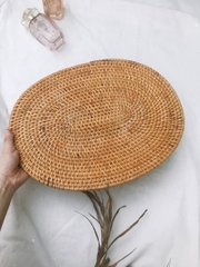 Vietnamese Oval Hand Woven Non-Slip Rattan Placemat with Heat Resistant function