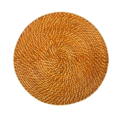 Vietnamese Vintage Round D25cm Woven Braided Rattan Placemat