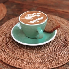 Vietnamese Vintage Round D25cm Woven Braided Rattan Placemat
