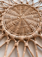 Wholesale Flower Decorative Brown Rattan Placemat Wicker Charger for wedding