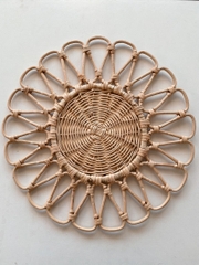Wholesale Flower Decorative Brown Rattan Placemat Wicker Charger for wedding
