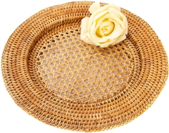 Round Woven Wicker Rattan Placemat 13 In. perfect for modern decoration