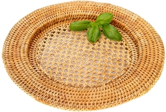 Round Woven Wicker Rattan Placemat 13 In. perfect for modern decoration