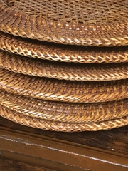 Round Woven Wicker Rattan Placemat 13 In. perfect for modern decoration