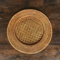 Round Woven Wicker Rattan Placemat 13 In. perfect for modern decoration