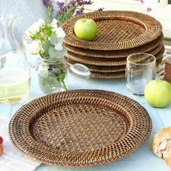 Round Woven Wicker Rattan Placemat 13 In. perfect for modern decoration