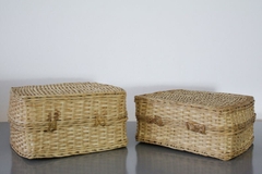 New option Vintage Handmade Small Rattan Wicker Suitcase  Vintage Wicker Handbag Boho bag