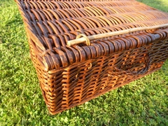 Big sale straw suitcase vintage wicker suitcase rattan storage baskets for beach for picnic