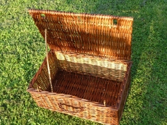 Big sale straw suitcase vintage wicker suitcase rattan storage baskets for beach for picnic