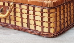 Hot trend Wicker suitcase, woven wicker basket, vintage wicker storage basket for home decor.