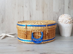 New items Rattan wicker picnic basket Decorative wicker suitcase, Woven rattan case, Hamper