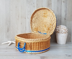 New items Rattan wicker picnic basket Decorative wicker suitcase, Woven rattan case, Hamper