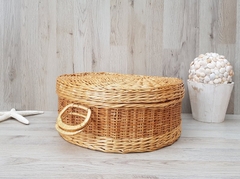 Vintage Wicker Picnic Basket, Hamper, Rattan Picnic Basket, Complete Picnic Basket, Farm House decor, Coastal décor