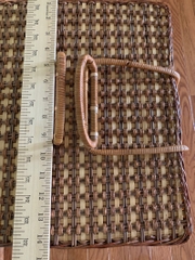 Vintage Wicker Suitcase with Lid Rattan Storage Baskets  with Lid for Picnic