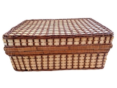 Vintage Rttan Wicker Picnic Basket/Hamper Food Storage Boxes for Picnic
