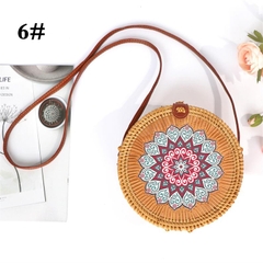 Handmade Hard Straw Water Hyacinth Natural Vegan Purse with Pastel Keychain