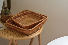 Factory Sale Hand-Woven Bread Basket Round Serving Rattan Tray for Hotel Restaurant