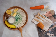 Outdoor Breakfast Water Basket Swimming Pool Rattan Serving Floating Tray for Summer Time 2021