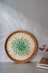 Outdoor Breakfast Water Basket Swimming Pool Rattan Serving Floating Tray for Summer Time 2021