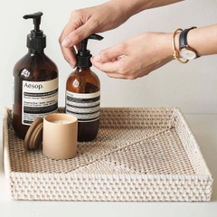 High demand set of 2 round wicker rattan serving trays from Vietnam