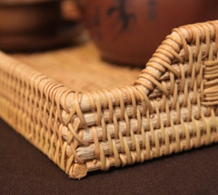 Factory Sale Hot Selling High-Quality Woven Bread Round Serving Trays Rattan Tray