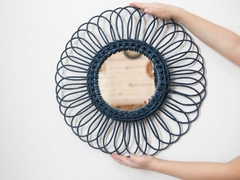 50cm Rattan Mirror Wall Hanging Rattan Mirror Framed Wall Mirror Boho Decor Bohemian Home Decor, Sunflower Rattan Mirror, Wicker Mirror