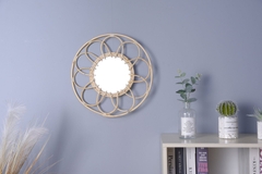 Boho Style Rattan Wall Decor  Mirror| Wicker RattanWall Hanging | Rustic Wall Decorations | Eco-Friendly Wall Art