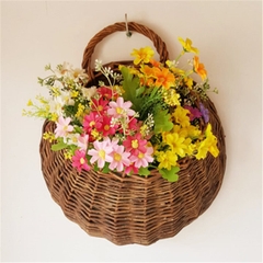 Artificial Flowers Wall Mounted Basket For Home Decor made in Vietnam