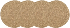 Handmade Sea Grass Fancy Scrolled Table Placemat for Tabletop and Kitchen - Home Décor Mat for Wedding Party Baby Shower Holiday Family Gathering Set of 4 - Natural