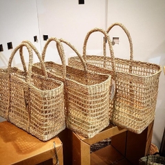 2020 Style Natural Sea grass Handmade Straw Bucket Handbags Fashion Simple Picnic Holiday Women Bag