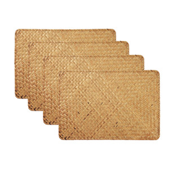 Retail A Set of 4 Rectangular Hand Woven Non-Slip Sea grass Place mat with Heat Resistant function