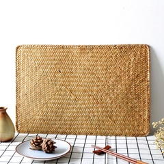 Retail A Set of 4 Rectangular Hand Woven Non-Slip Sea grass Place mat with Heat Resistant function