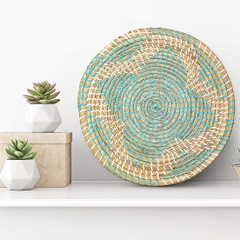 Allegories Woven Basket Bowl Wall Hanging/Handmade Decorative Bowl with Hook