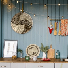Seagrass Trivets for Hot Dishes - Woven Trivets Handmade Placemats for Dining Table -  Wall Hanging Decorative Plate - Seagrass Wall Decor (35cm/13.7in)