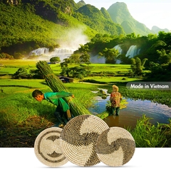 Seagrass Trivets for Hot Dishes - Woven Trivets Handmade Placemats for Dining Table -  Wall Hanging Decorative Plate - Seagrass Wall Decor (35cm/13.7in)