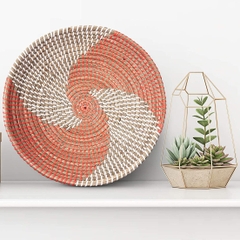 Vietnam Handwoven Seagrass Baskets Wall Art Decorative Wall Macrame Wall Hanging Orange Color