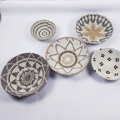 Retail High Quality set of 5 African Wall Hanging Plates, Luxury Wicker Handmade Decorative House, Party Decor