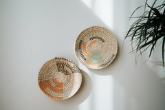 Set of 3 Wall Hanging Baskets Decor, Woven Tabletop Basket, Seagrass Woven Wall Basket Plates