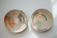 Set of 3 Wall Hanging Baskets Decor, Woven Tabletop Basket, Seagrass Woven Wall Basket Plates