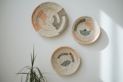 Set of 3 Wall Hanging Baskets Decor, Woven Tabletop Basket, Seagrass Woven Wall Basket Plates