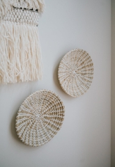 Set of 2 Wall Hanging Decor Baskets 11 inches , African Seagrass Woven Tabletop Basket manufactured in Vietnam