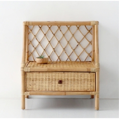 Bali & Pari Lalo Modern Bohemian Rattan 1-Drawer Nightstand in Natural Brown - TPC001