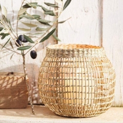 Versatile Charm Seagrass Woven Storage Basket with Handle - TPCAH0003
