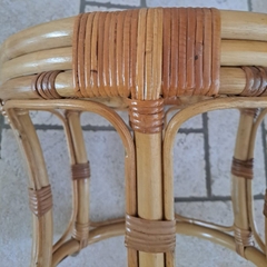 Retro Boho Vintage Bamboo Rattan Side Table/Ottoman - TPTB002