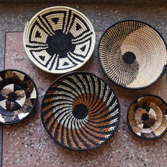 ON SALE African Wall Basket Set, Boho Basket Wall Decor, African Wall Decor Display Baskets, Handwoven Decorative Baskets Christmas Gifts