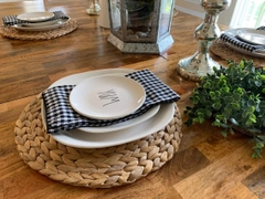 4pack Natural Water Hyacinth Woven placemat, Heat-Resistant Non-Slip Braided Rattan Tablemats Handmade placemat (11.8 Inch)