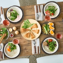 Placemats for Dining Table Extra Large 14 1/2 Inch Diam | Round Place Mats Set of 4 Water Hyacinth Straw Braided Handmade Woven Charger Plates | 100% Natural Eco Friendly Farmhouse Decor